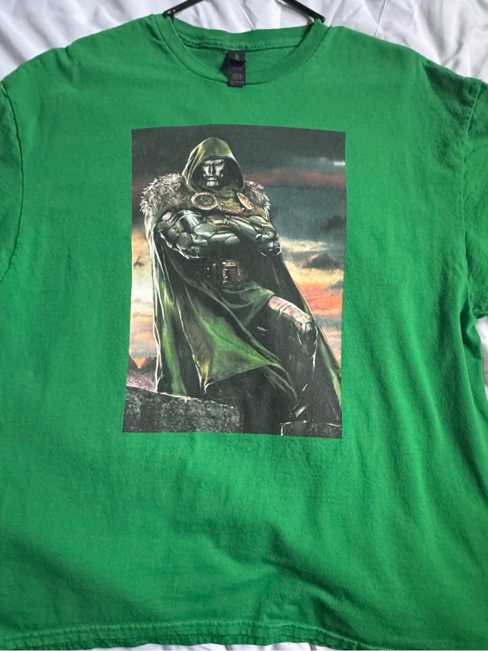 Gildan Green Short Sleeve Tee with Dr. Doom Graphic